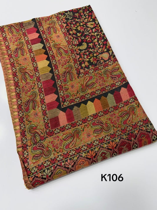 Pashmina Wool Kani Shawl in Full Size Multi Color | K106