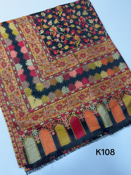 Pashmina Wool Kani Shawl in Full Size Multi Color | K108