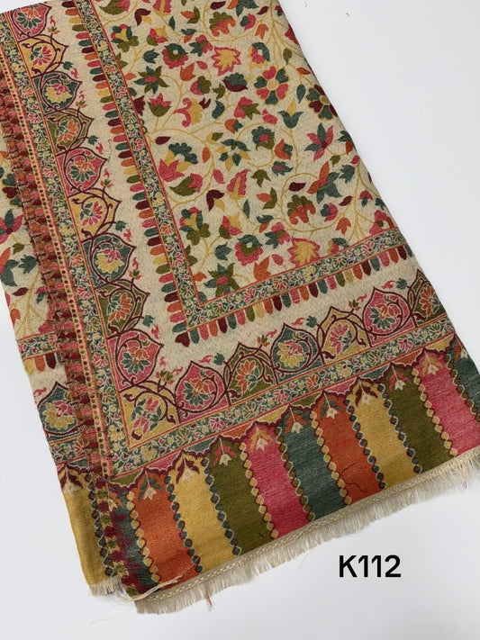 Pashmina Wool Kani Shawl in Full Size Multi Color | K112