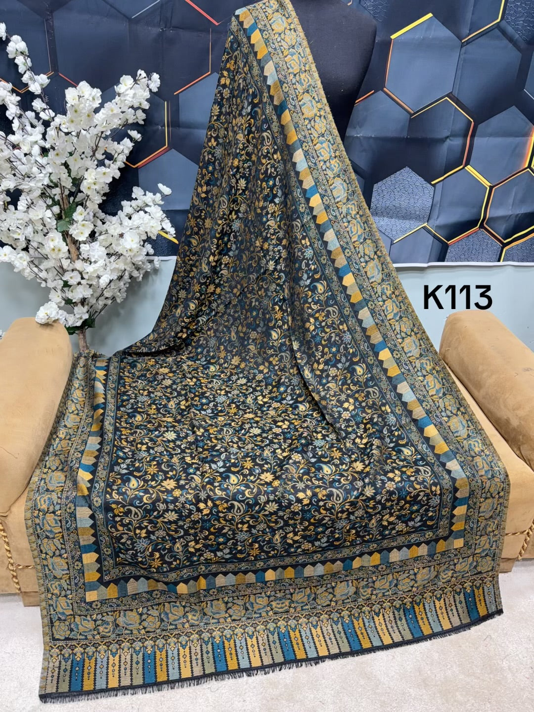 Pashmina Wool Kani Shawl in Full Size Multi Color | K113