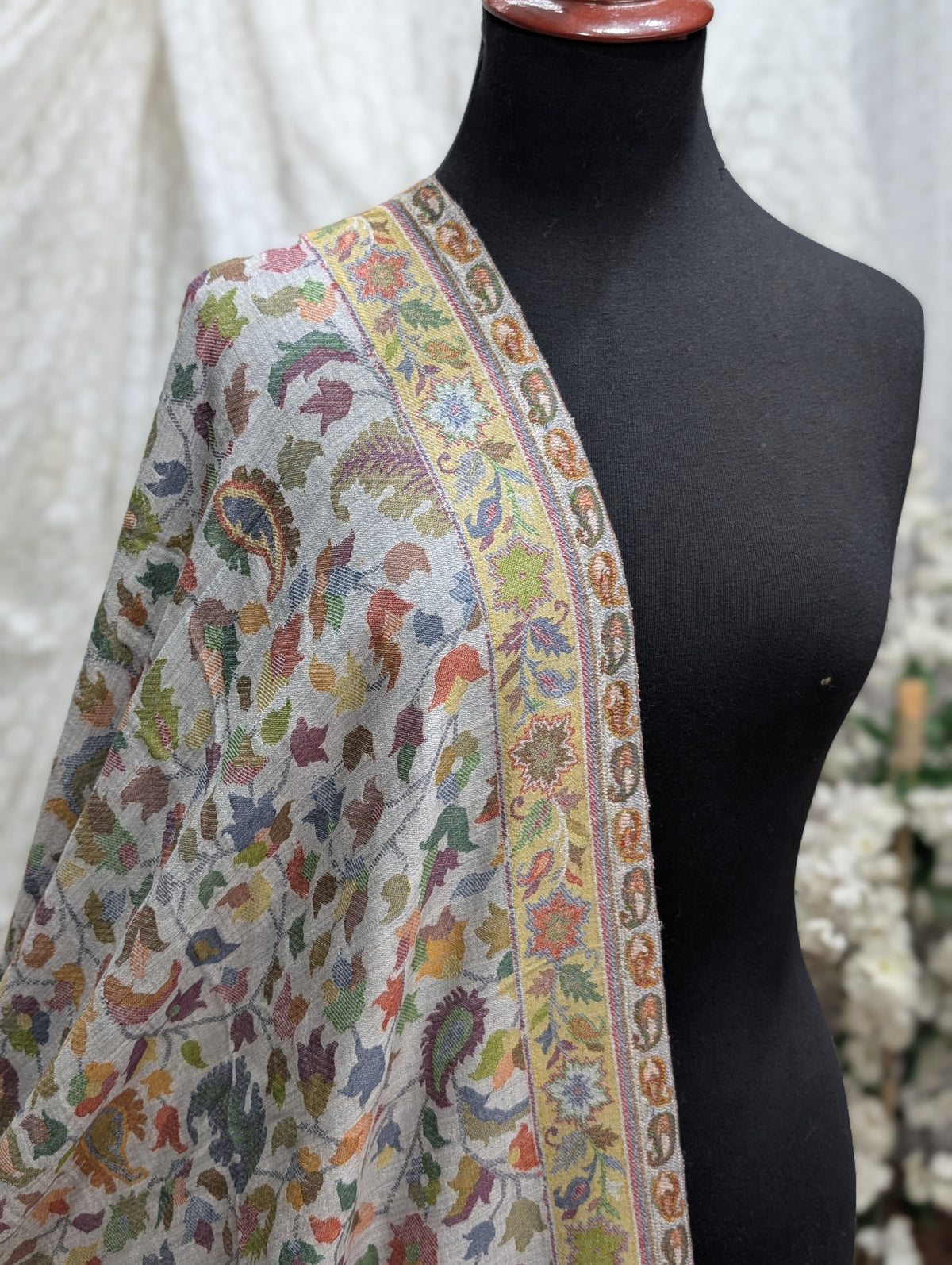 Kani Original Floral Pattern Shawl Made in Kashmir Full Size Shawl Perfect Gift