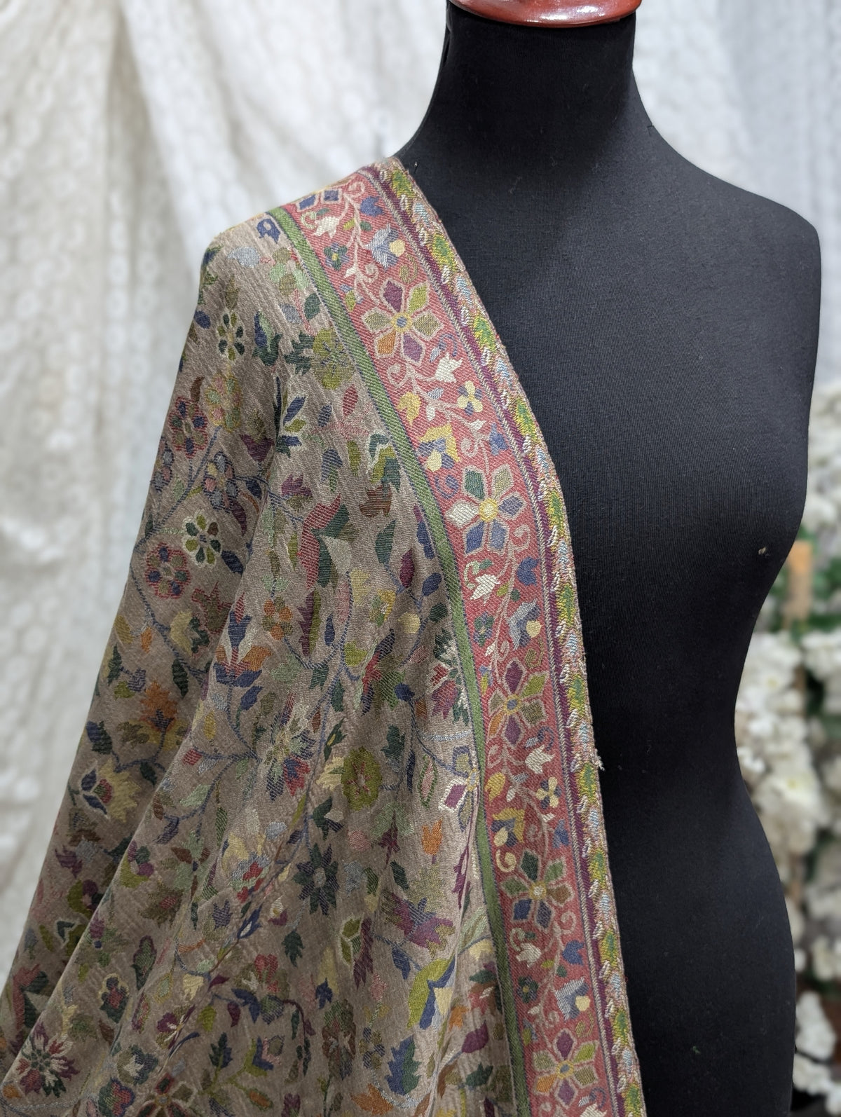 Kani Original Floral Pattern Shawl Made in Kashmir Full Size Shawl Perfect Gift