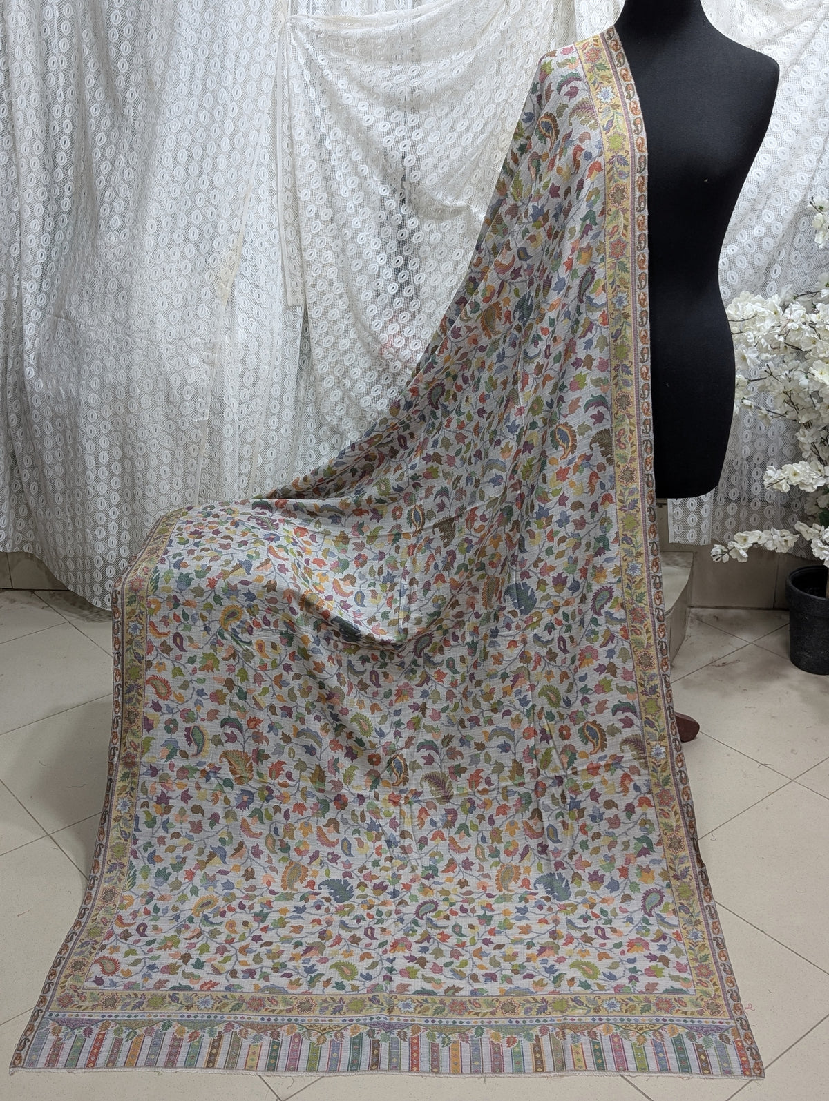 Kani Original Floral Pattern Shawl Made in Kashmir Full Size Shawl Perfect Gift