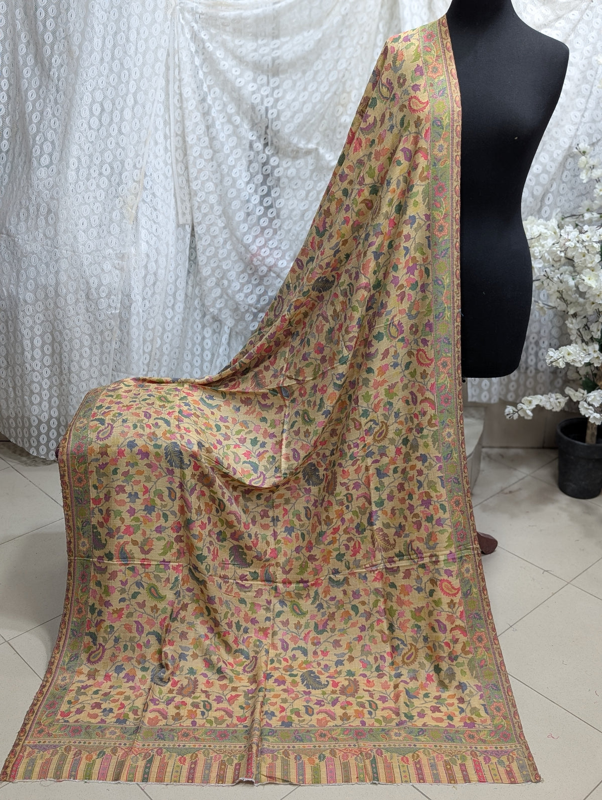 Kani Original Floral Pattern Shawl Made in Kashmir Full Size Shawl Perfect Gift