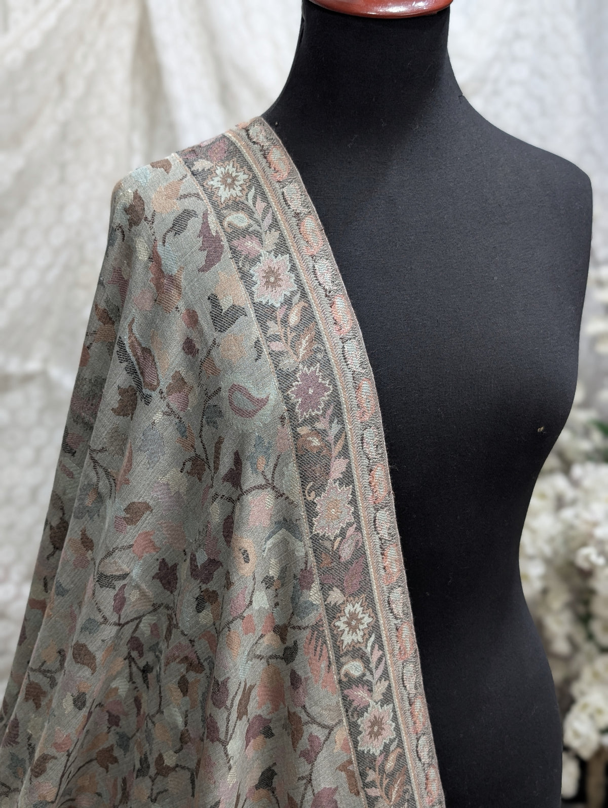 Kani Original Floral Pattern Shawl Made in Kashmir Full Size Shawl Perfect Gift