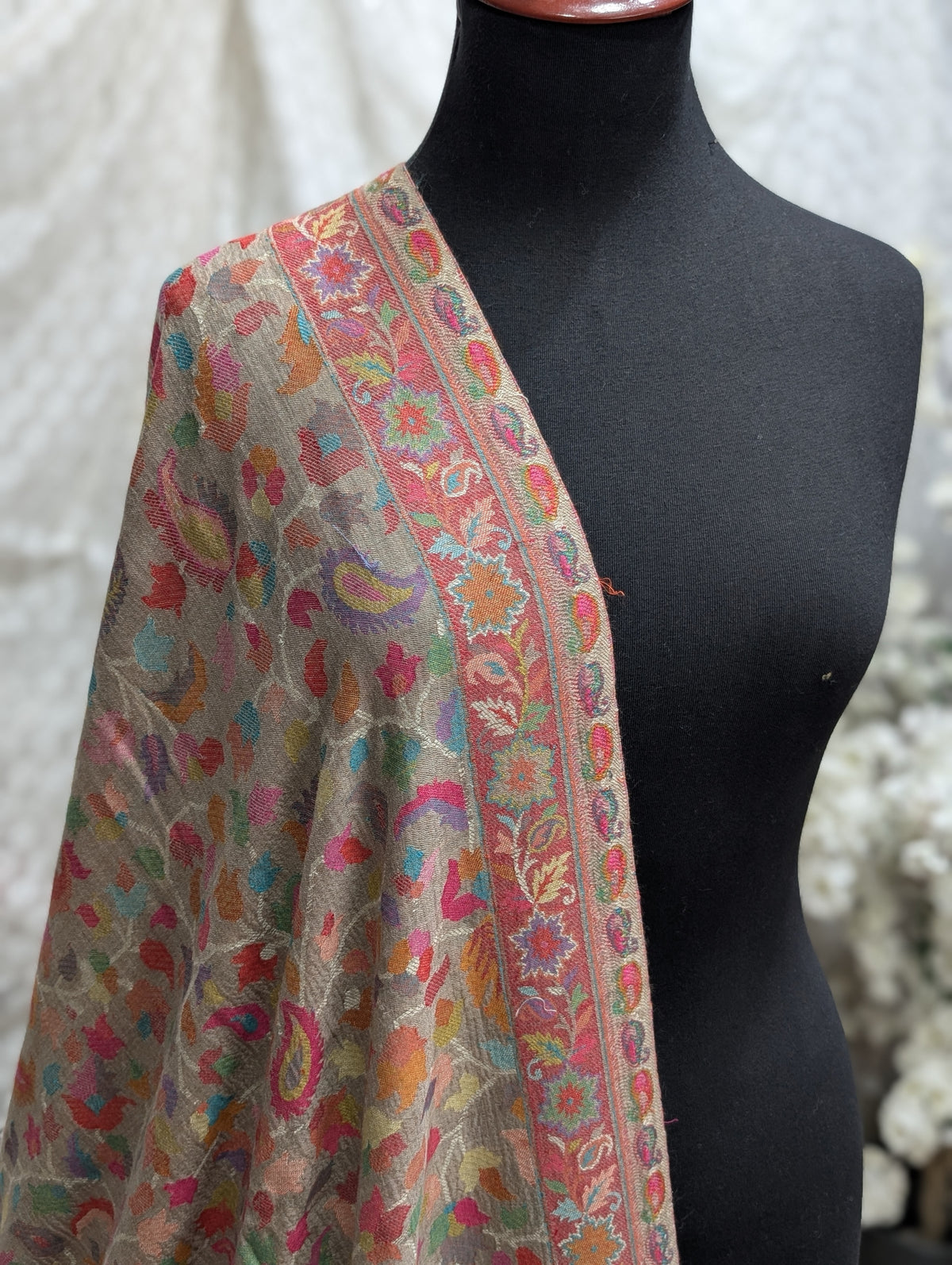 Kani Original Floral Pattern Shawl Made in Kashmir Full Size Shawl Perfect Gift