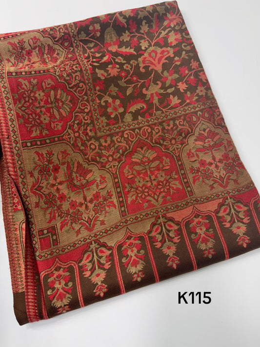 Pashmina Wool Kani Shawl in Full Size Multi Color | K115