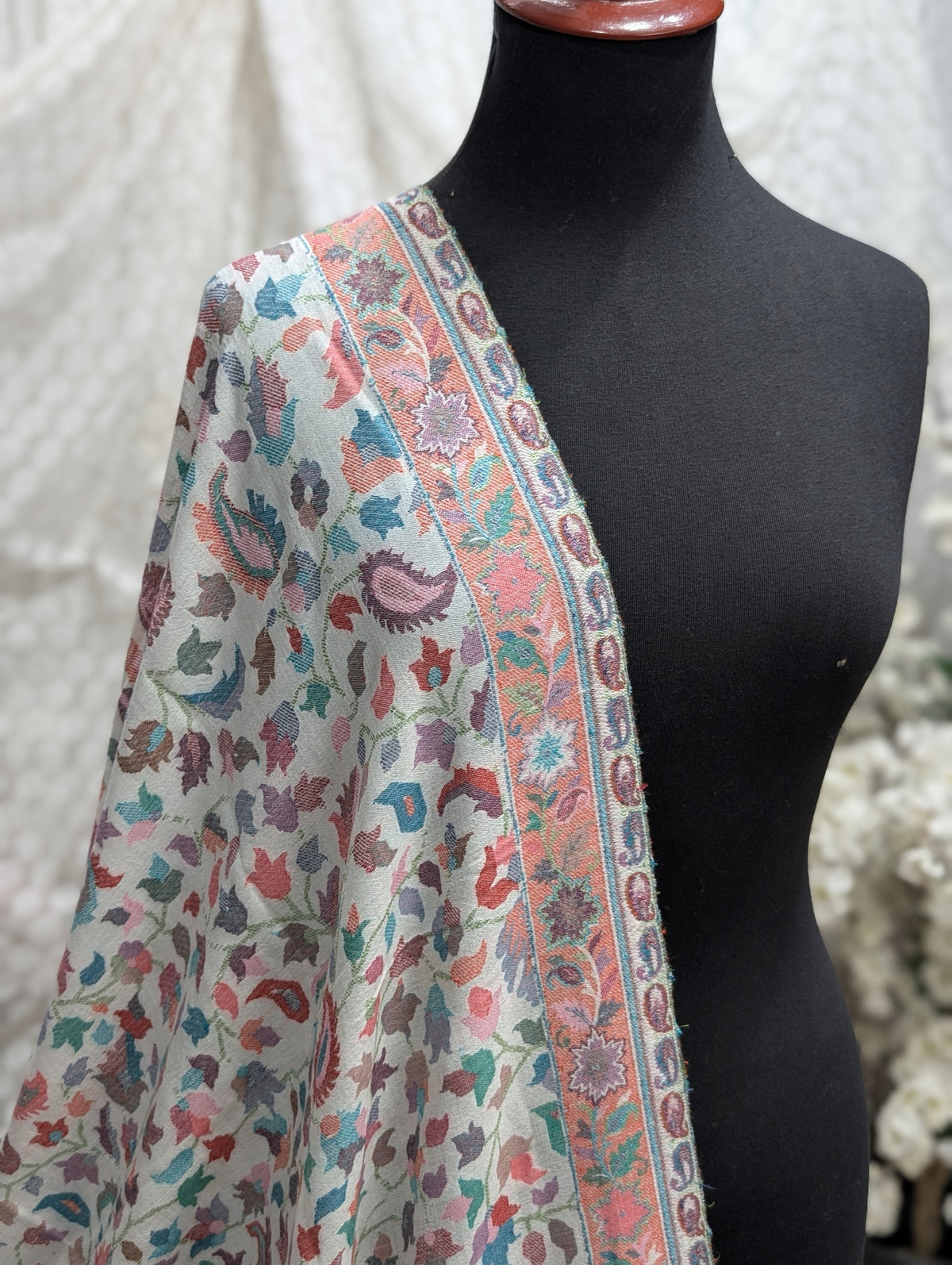 Kani Original Floral Pattern Shawl Made in Kashmir Full Size Shawl Perfect Gift