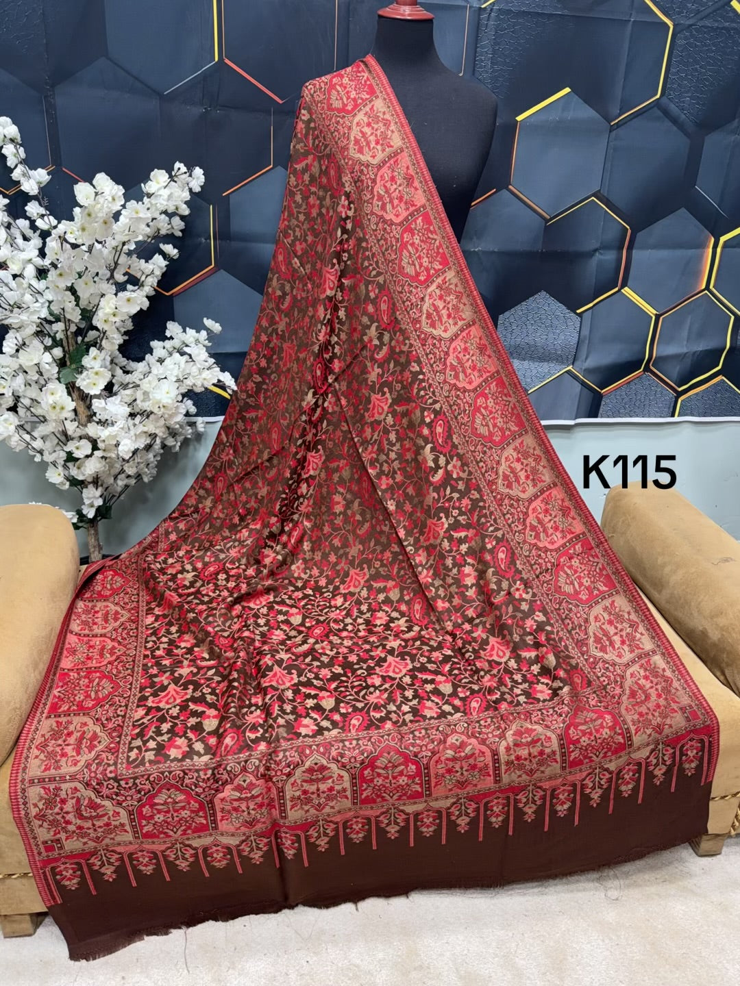 Pashmina Wool Kani Shawl in Full Size Multi Color | K115