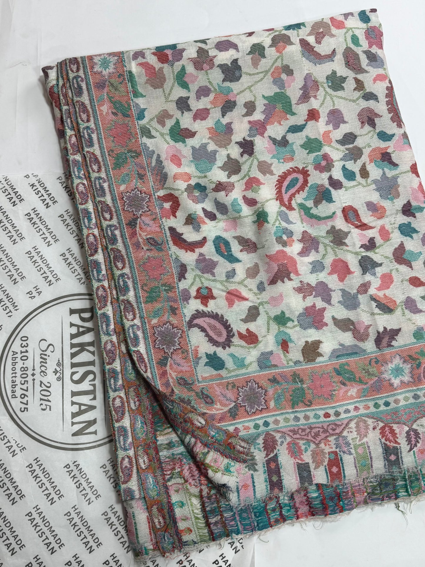 Kani Original Floral Pattern Shawl Made in Kashmir Full Size Shawl Perfect Gift