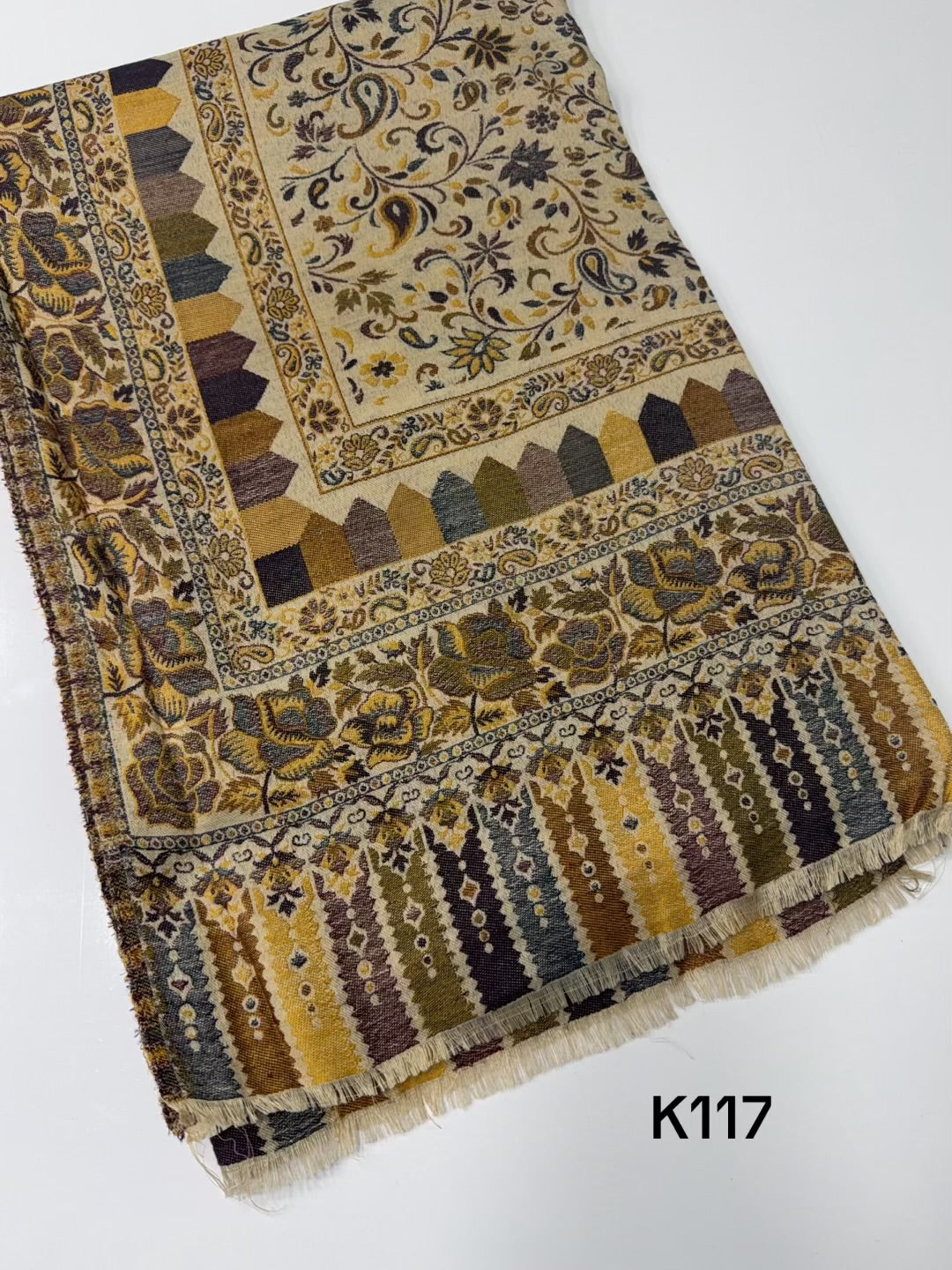 Pashmina Wool Kani Shawl in Full Size Multi Color | K117