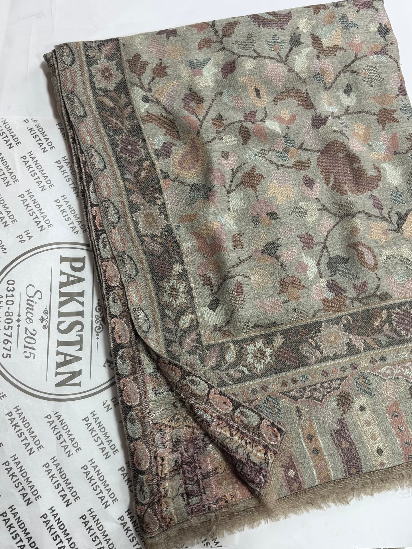 Kani Original Floral Pattern Shawl Made in Kashmir Full Size Shawl Perfect Gift