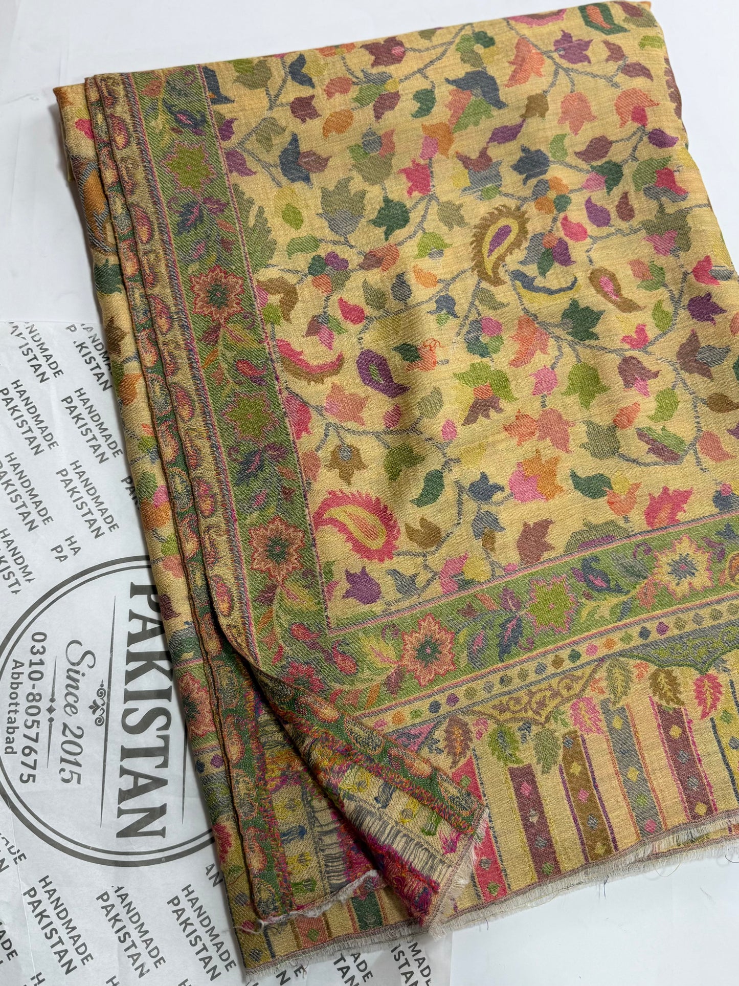 Kani Original Floral Pattern Shawl Made in Kashmir Full Size Shawl Perfect Gift