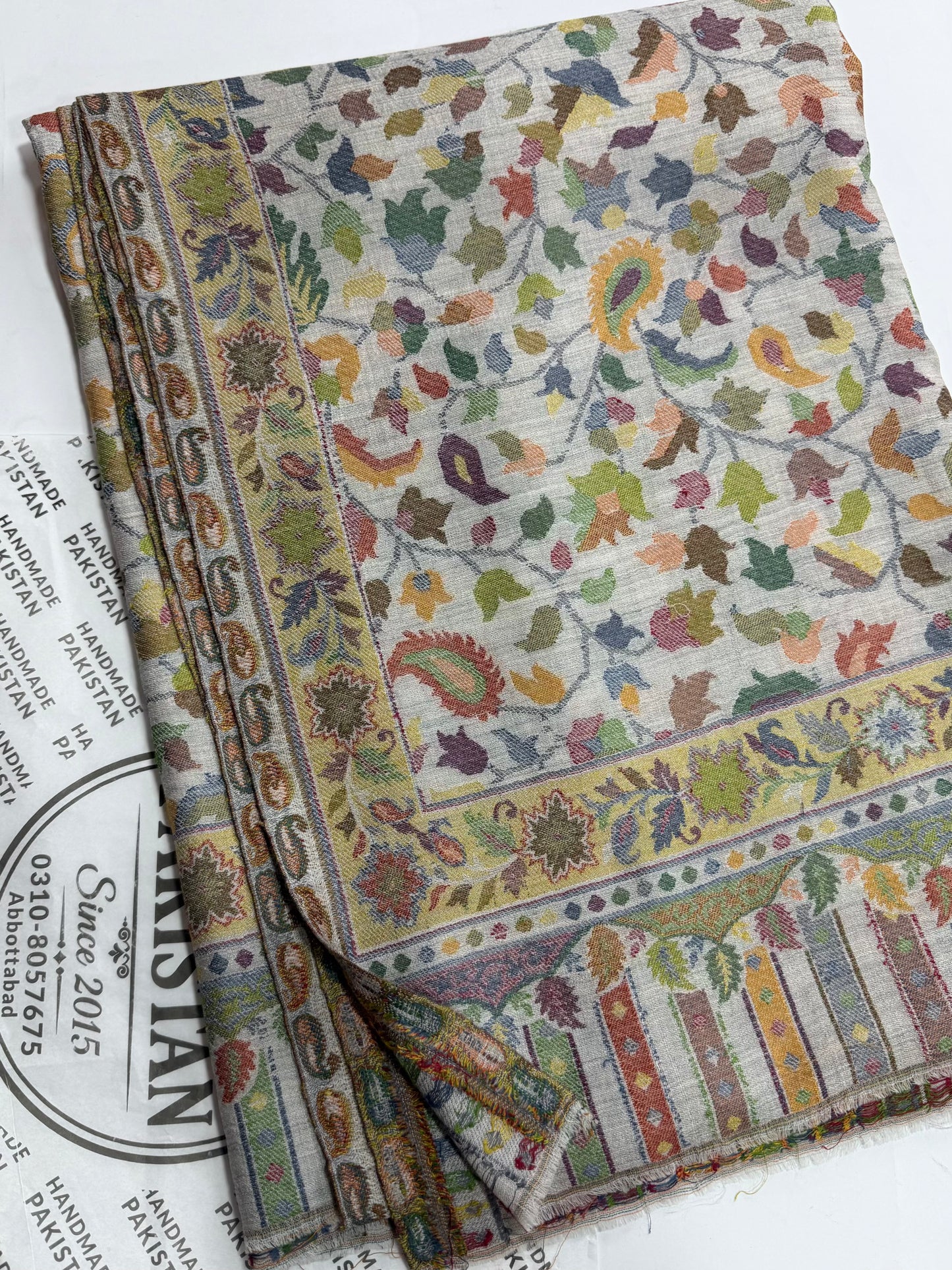 Kani Original Floral Pattern Shawl Made in Kashmir Full Size Shawl Perfect Gift