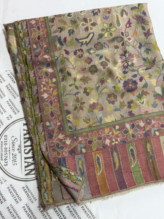 Kani Original Floral Pattern Shawl Made in Kashmir Full Size Shawl Perfect Gift
