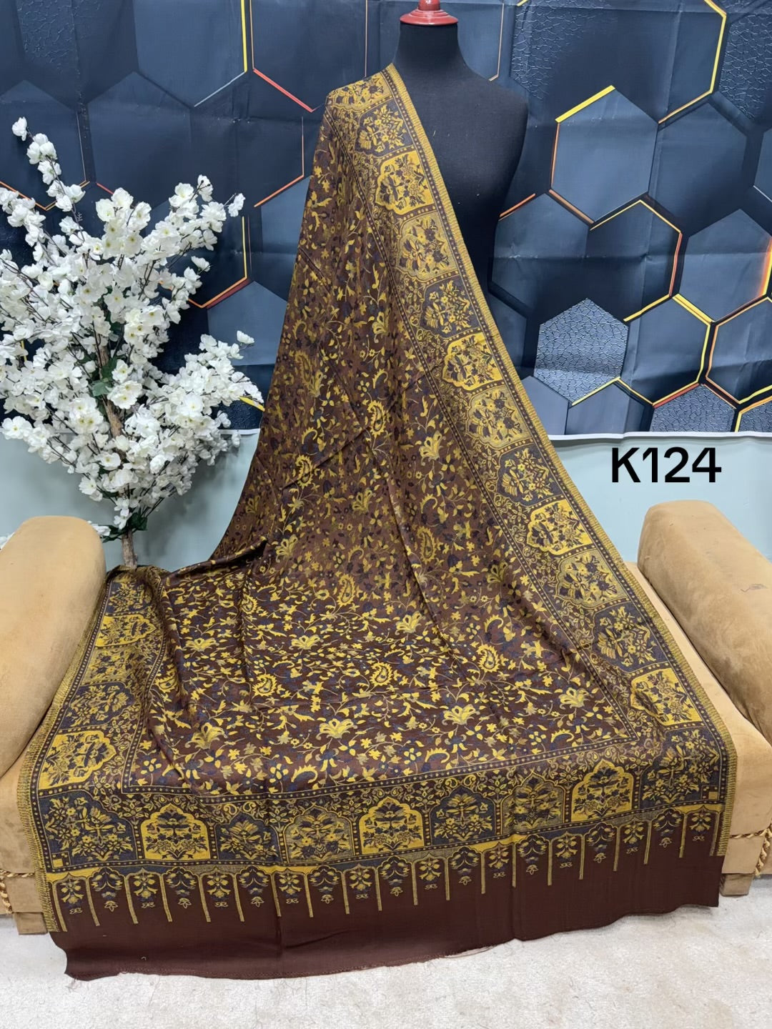 Pashmina Wool Kani Shawl in Full Size Multi Color | K124