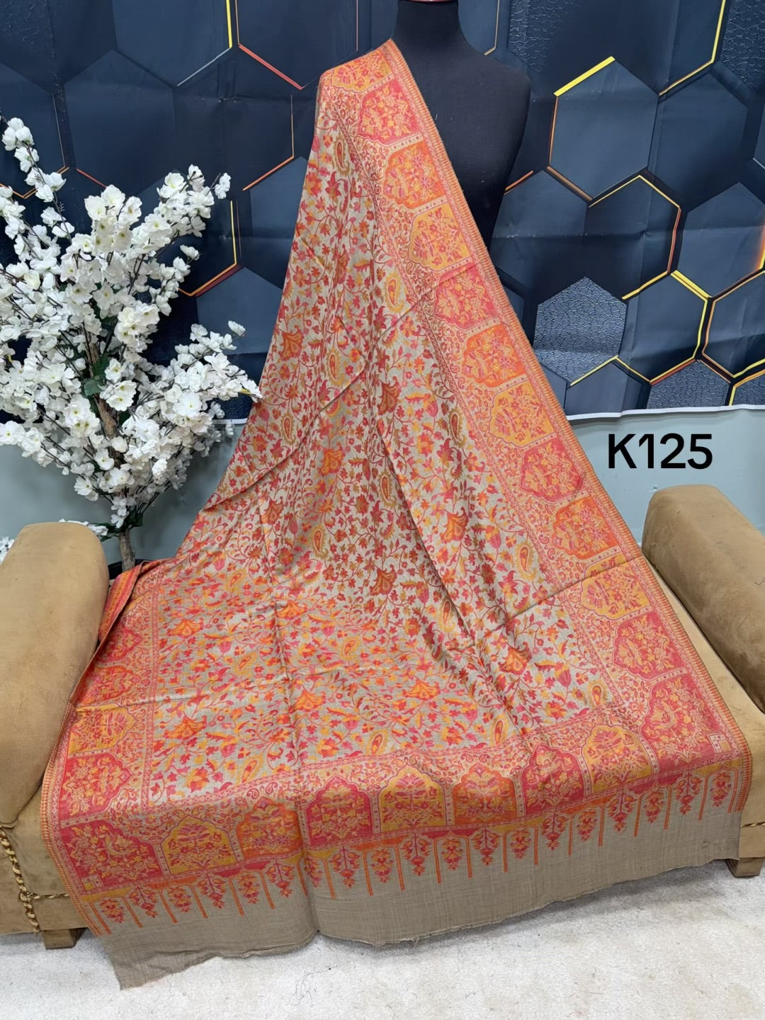 Pashmina Wool Kani Shawl in Full Size Multi Color | K125