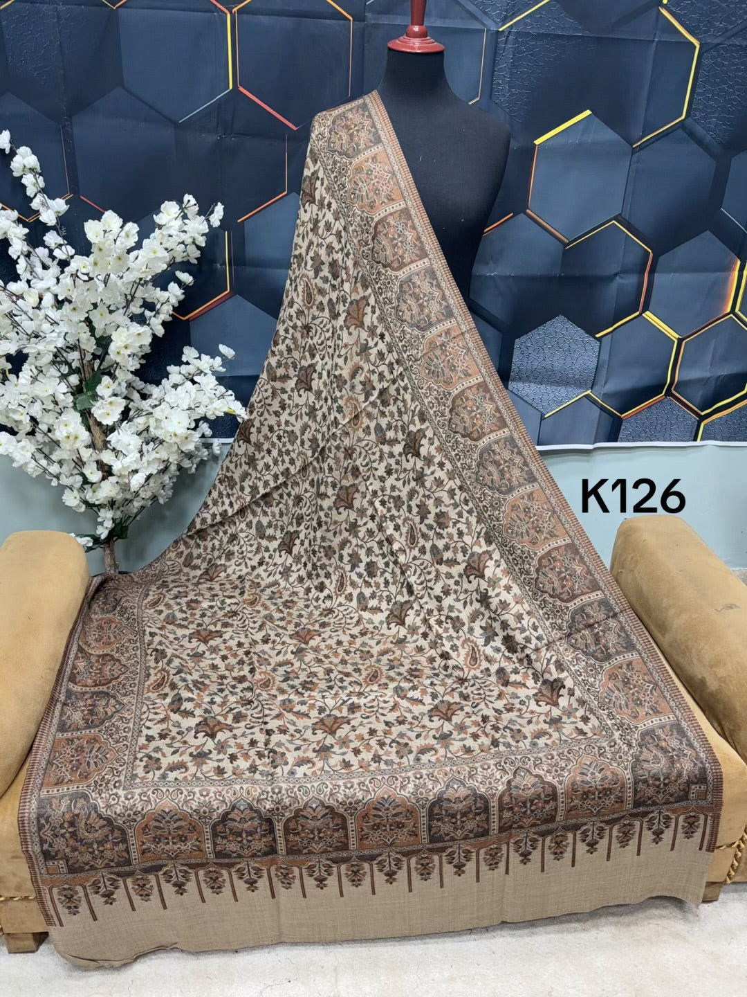 Pashmina Wool Kani Shawl in Full Size Multi Color | K126
