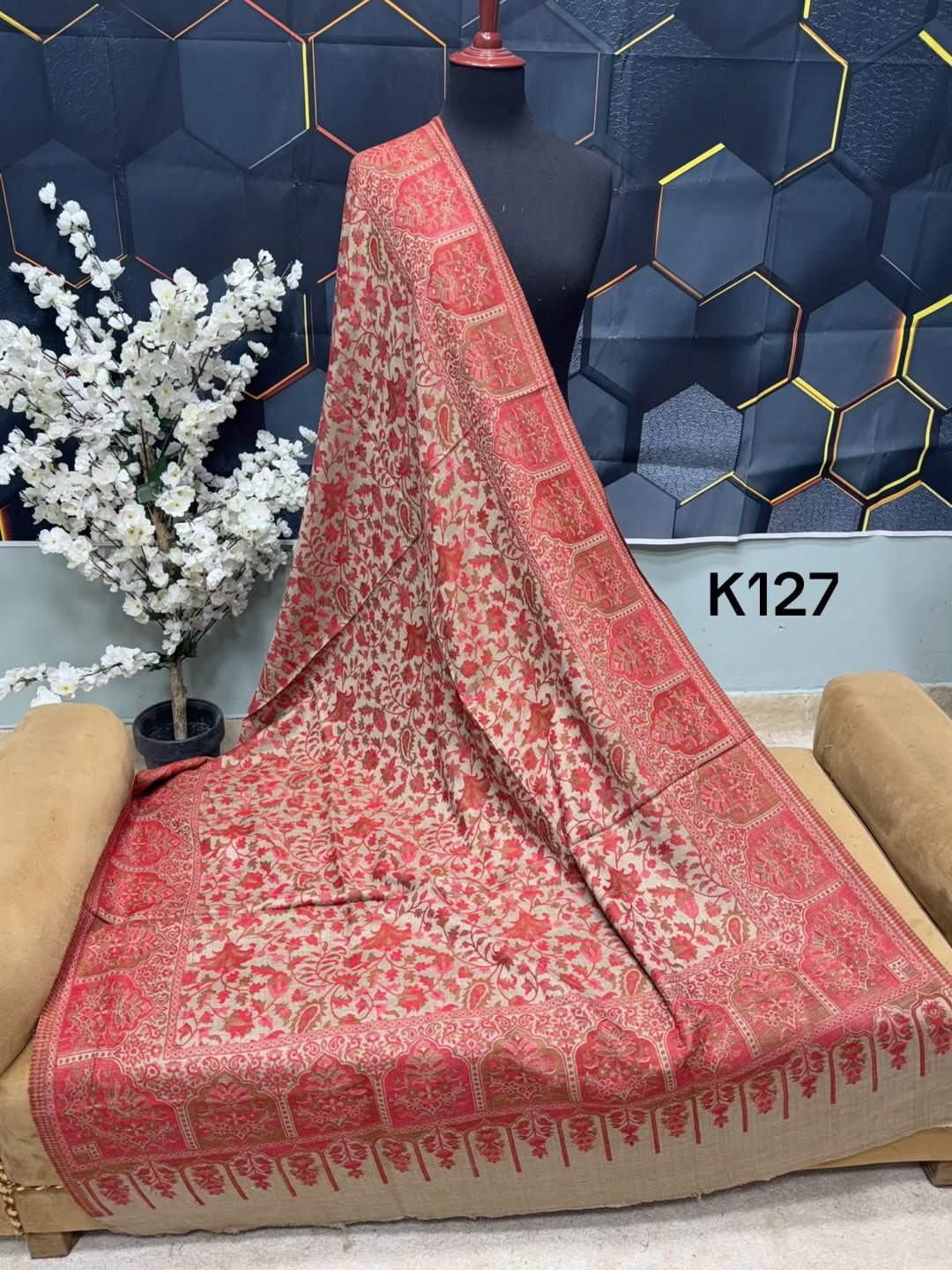 Pashmina Wool Kani Shawl in Full Size Multi Color | K127