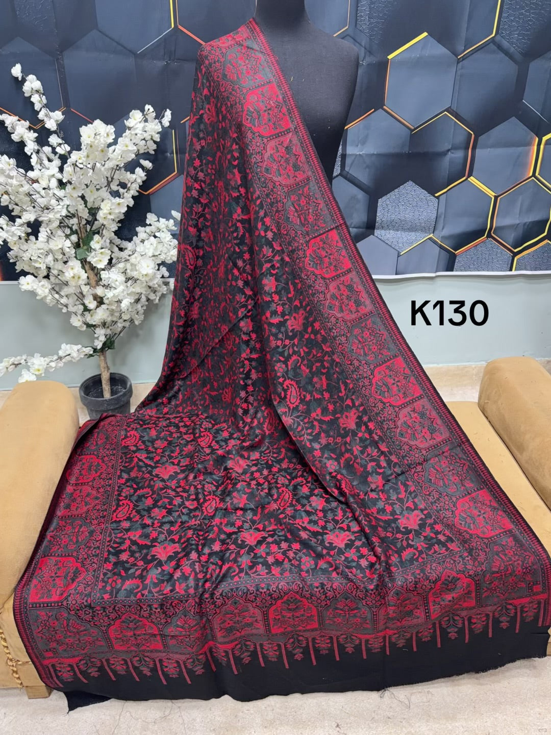 Pashmina Wool Kani Shawl in Full Size Multi Color | K130