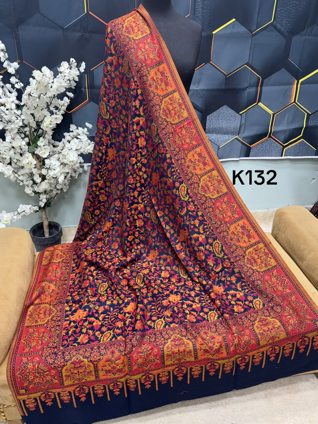 Pashmina Wool Kani Shawl in Full Size Multi Color | K132