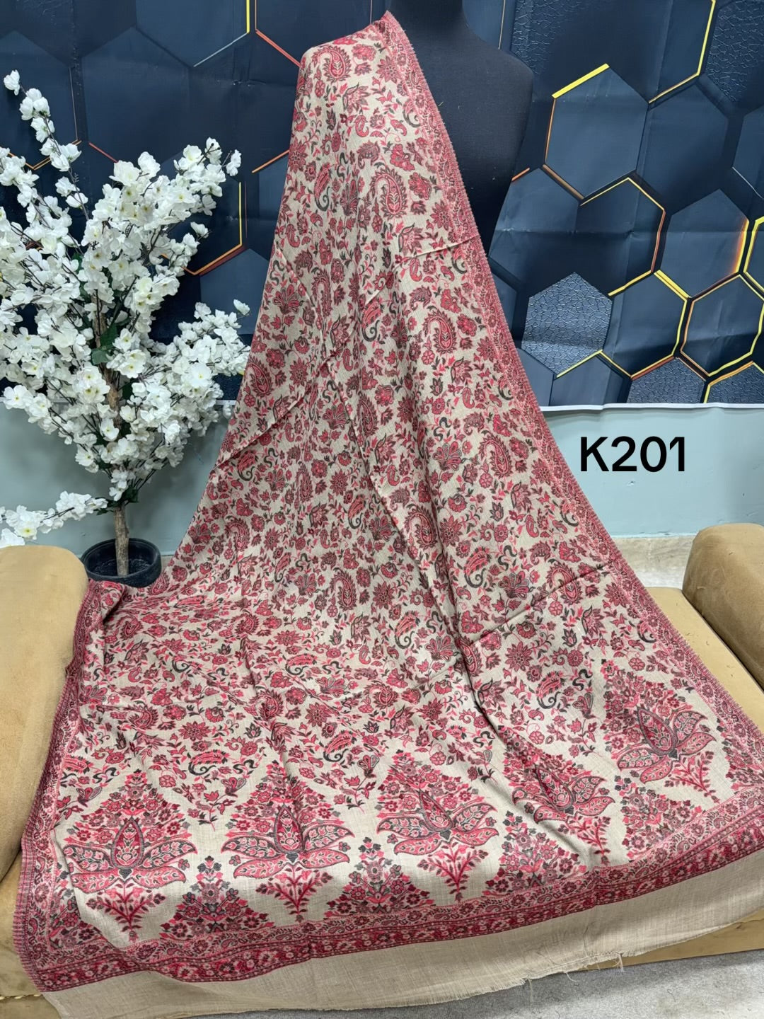 Pashmina Wool Kani Shawl in Full Size Multi Color | K201