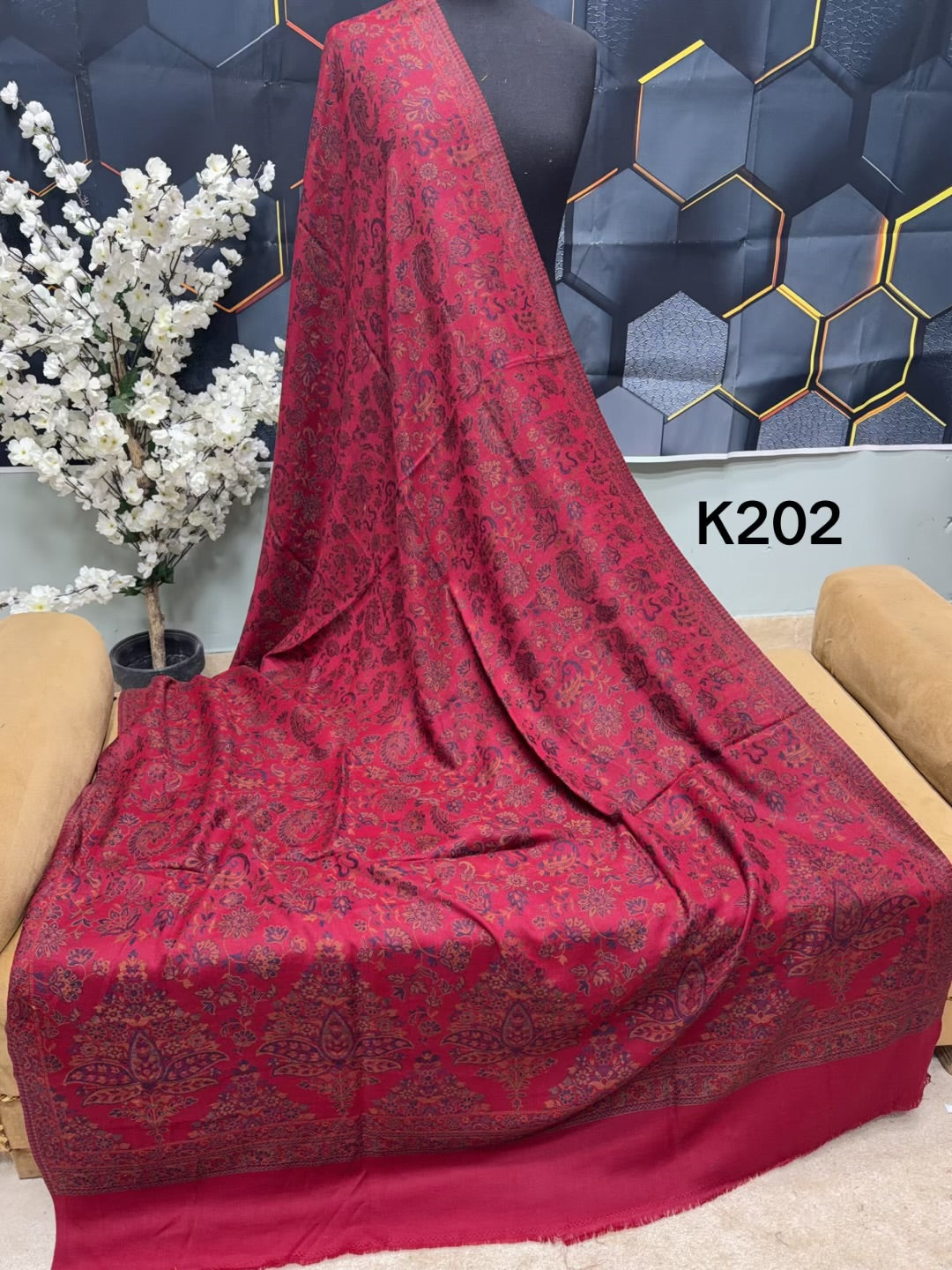 Pashmina Wool Kani Shawl in Full Size Multi Color | K202