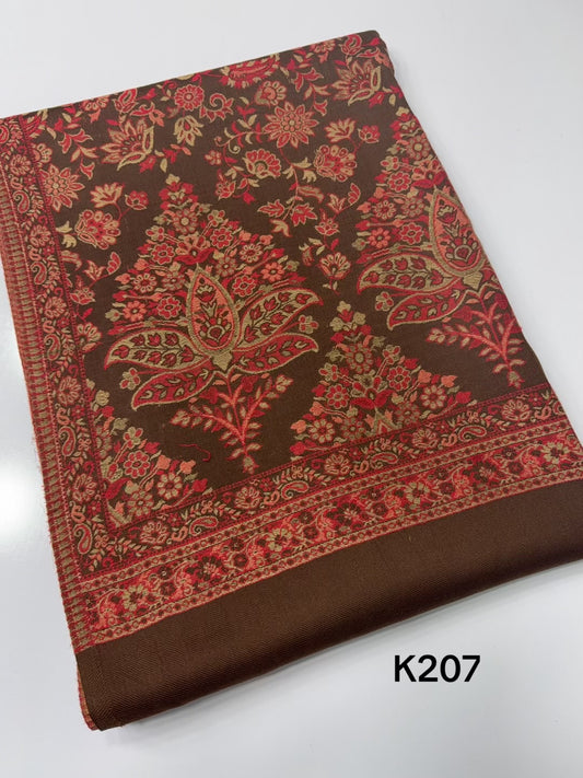 Pashmina Wool Kani Shawl in Full Size Multi Color | K207