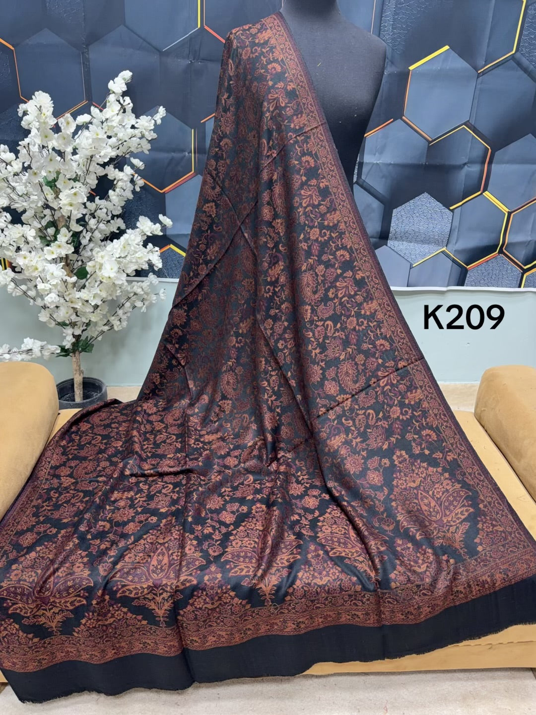 Pashmina Wool Kani Shawl in Full Size Multi Color | K209