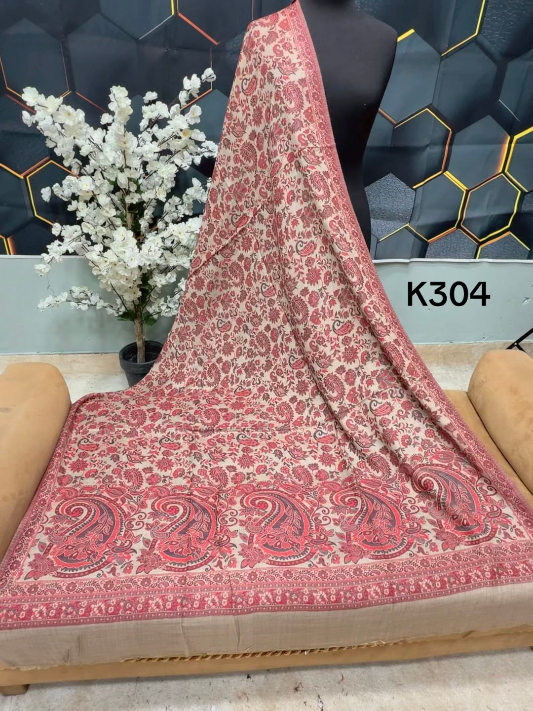 Pashmina Wool Kani Shawl in Full Size Multi Color | K304
