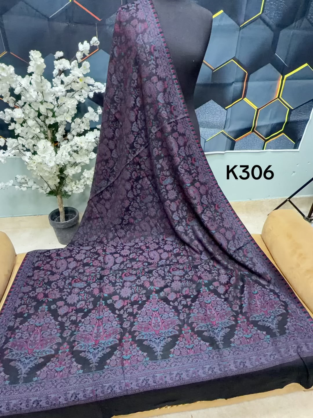 Pashmina Wool Kani Shawl in Full Size Multi Color | K306