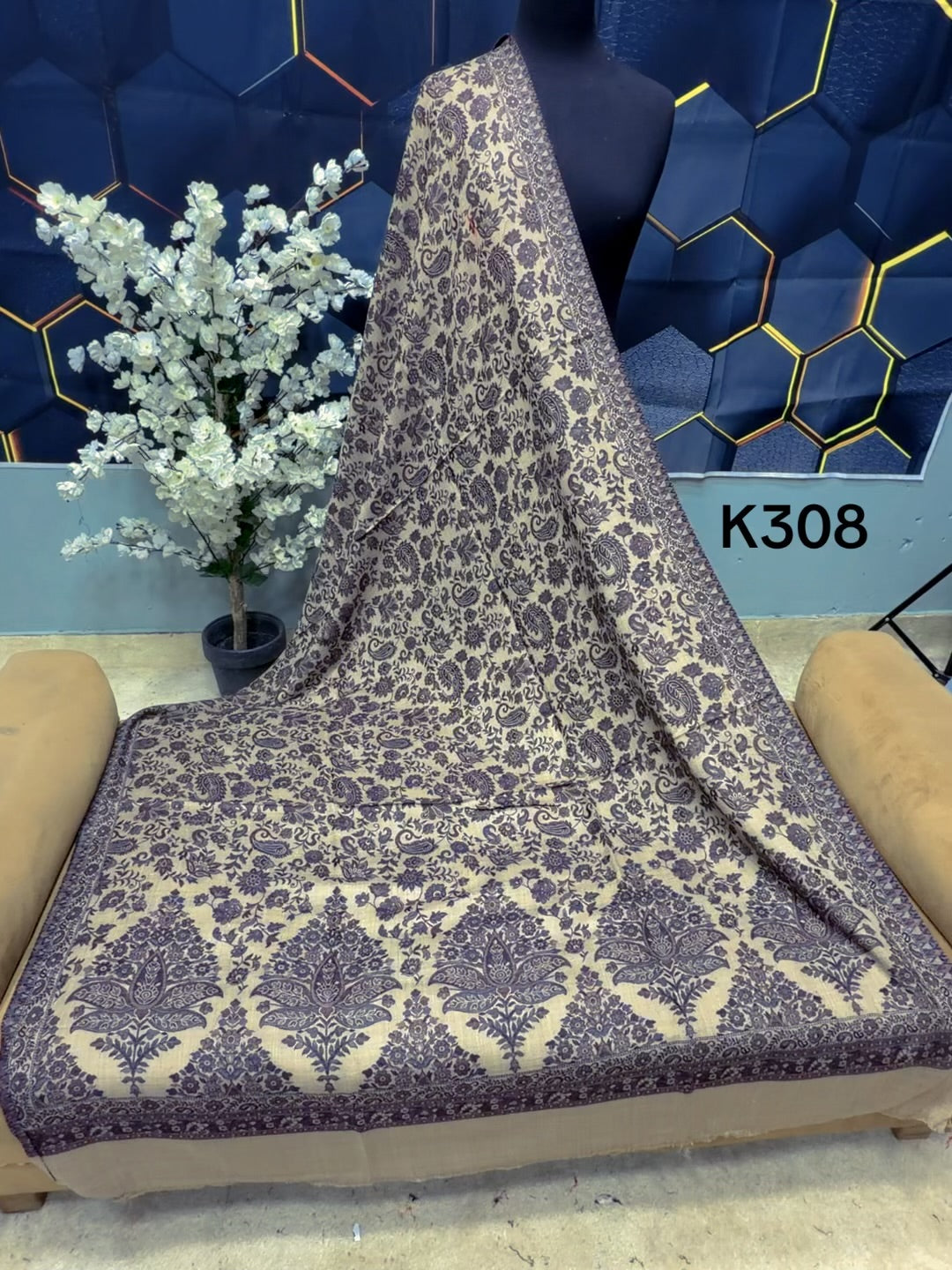 Pashmina Wool Kani Shawl in Full Size Multi Color | K308
