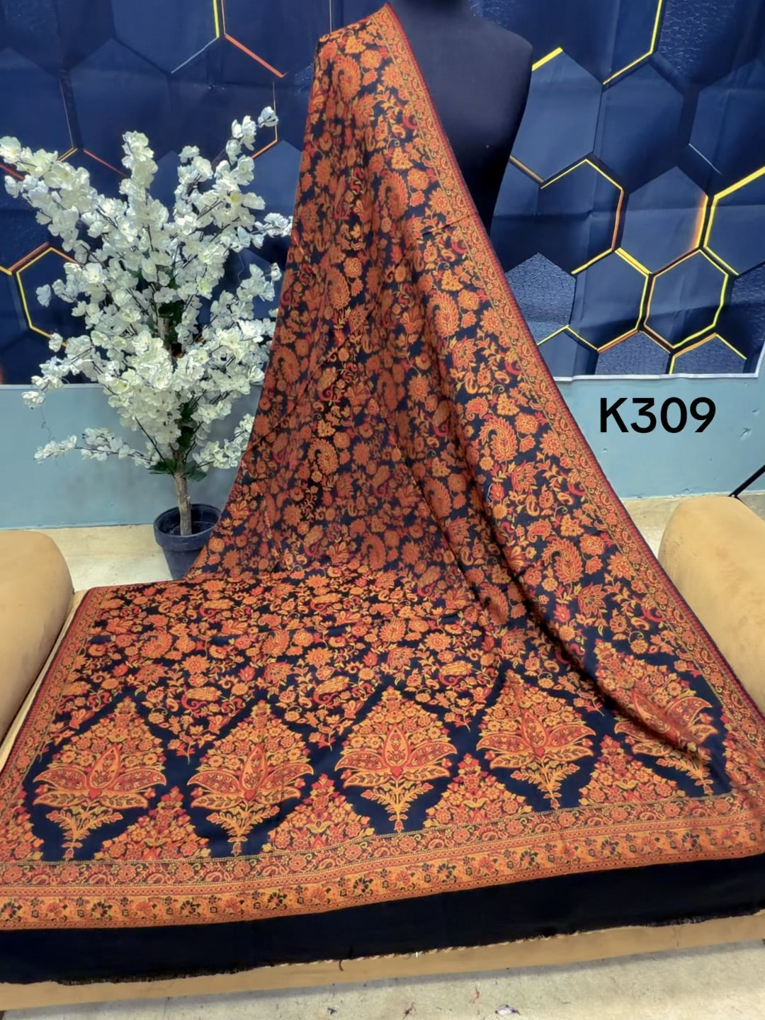 Pashmina Wool Kani Shawl in Full Size Multi Color | K309