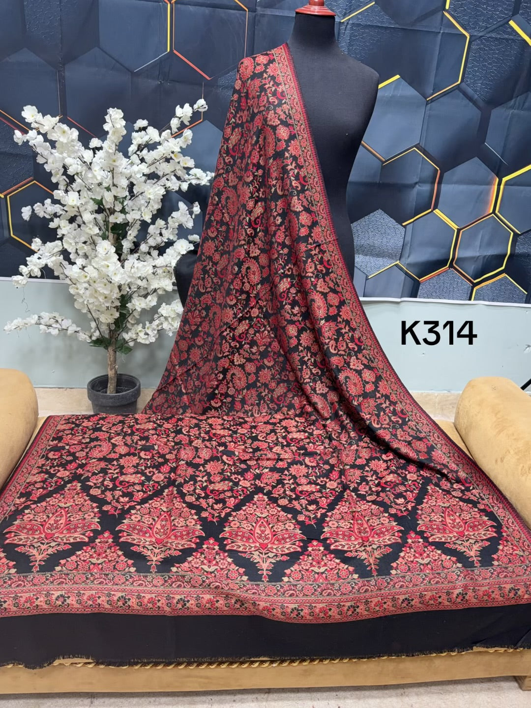 Pashmina Wool Kani Shawl in Full Size Multi Color | K314