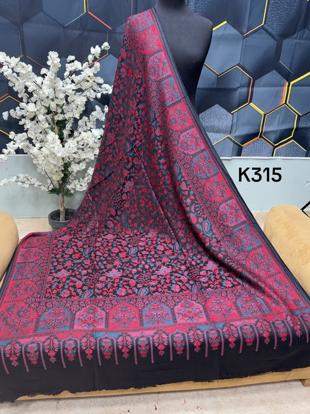 Pashmina Wool Kani Shawl in Full Size Multi Color | K315