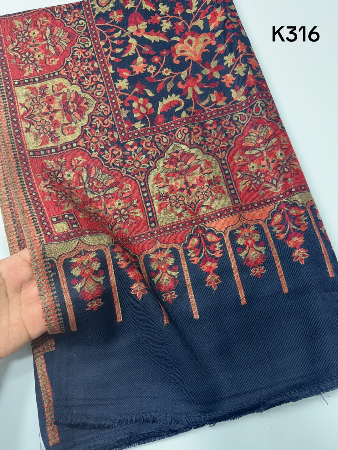 Pashmina Wool Kani Shawl in Full Size Multi Color | K316