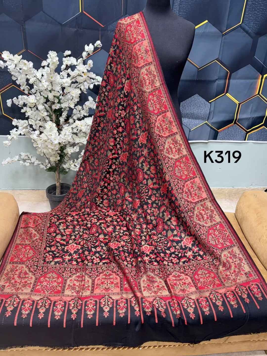Pashmina Wool Kani Shawl in Full Size Multi Color | K319