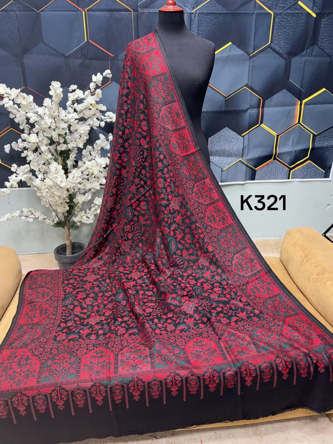 Pashmina Wool Kani Shawl in Full Size Multi Color | K321