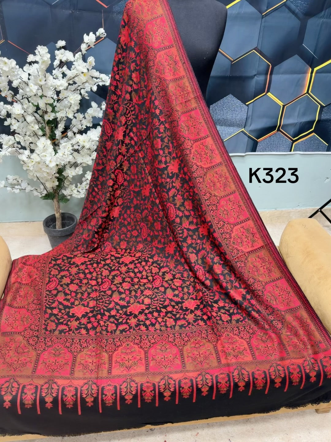 Pashmina Wool Kani Shawl in Full Size Multi Color | K323
