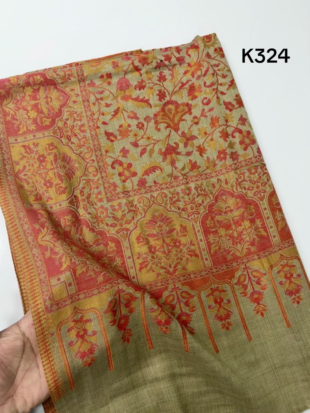 Pashmina Wool Kani Shawl in Full Size Multi Color | K324