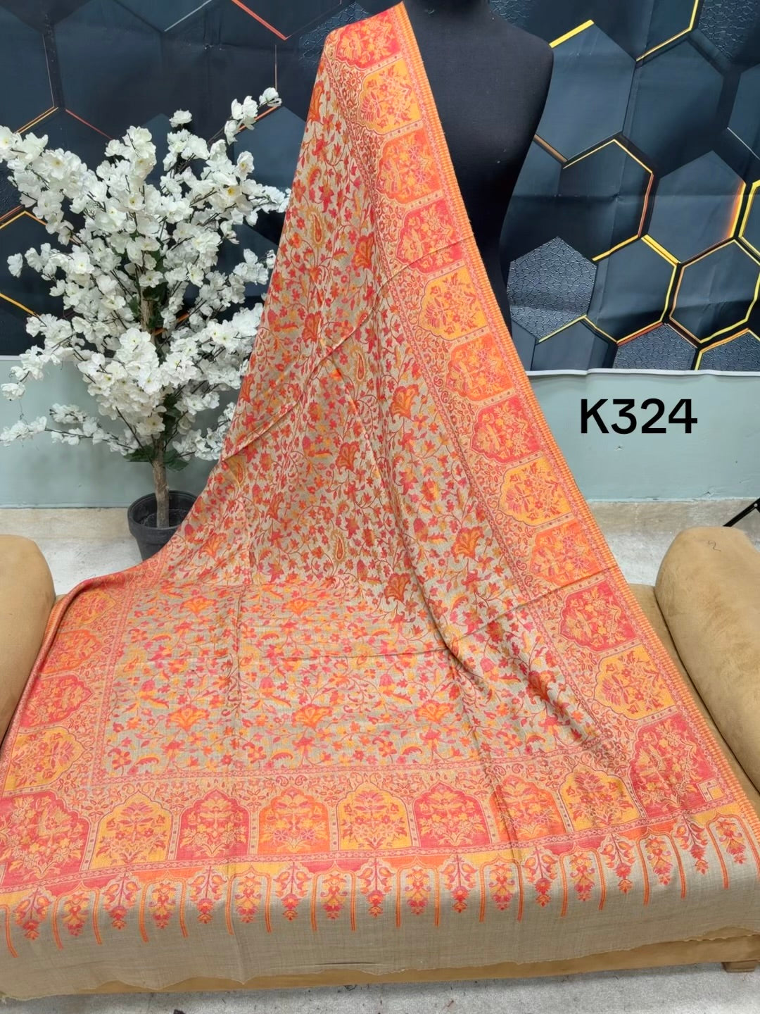 Pashmina Wool Kani Shawl in Full Size Multi Color | K324