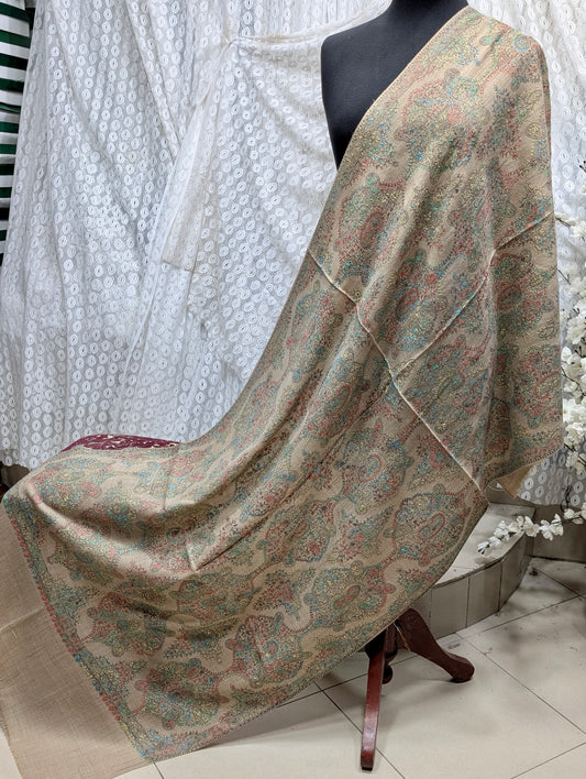 Pashmina Stole | Print and Embroidery in Sale Price Perfect for Gifts | Dark Skin