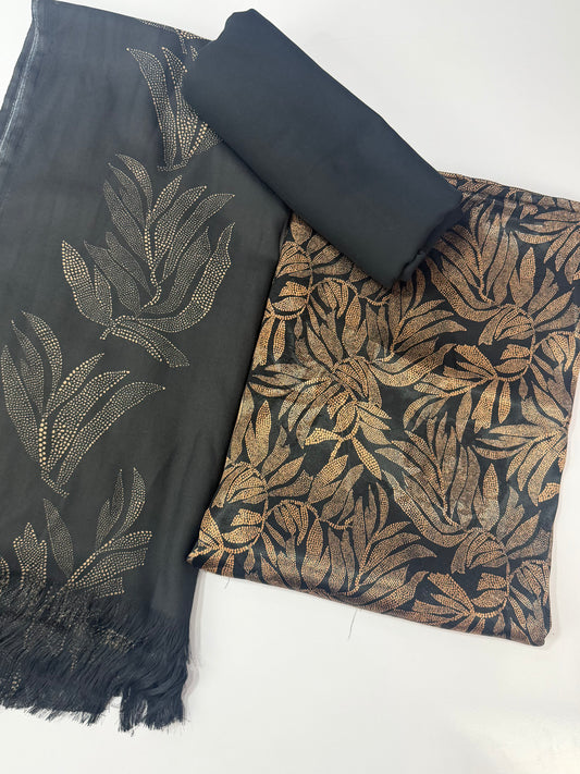 China Pati Suit With Wool Shawl | Pure China Pati Silk | Perfect Material Gift Article