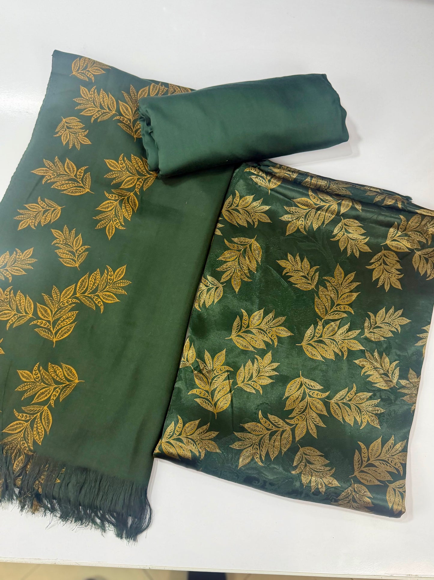 China Pati Suit With Wool Shawl | Pure China Pati Silk | Perfect Material Gift Article