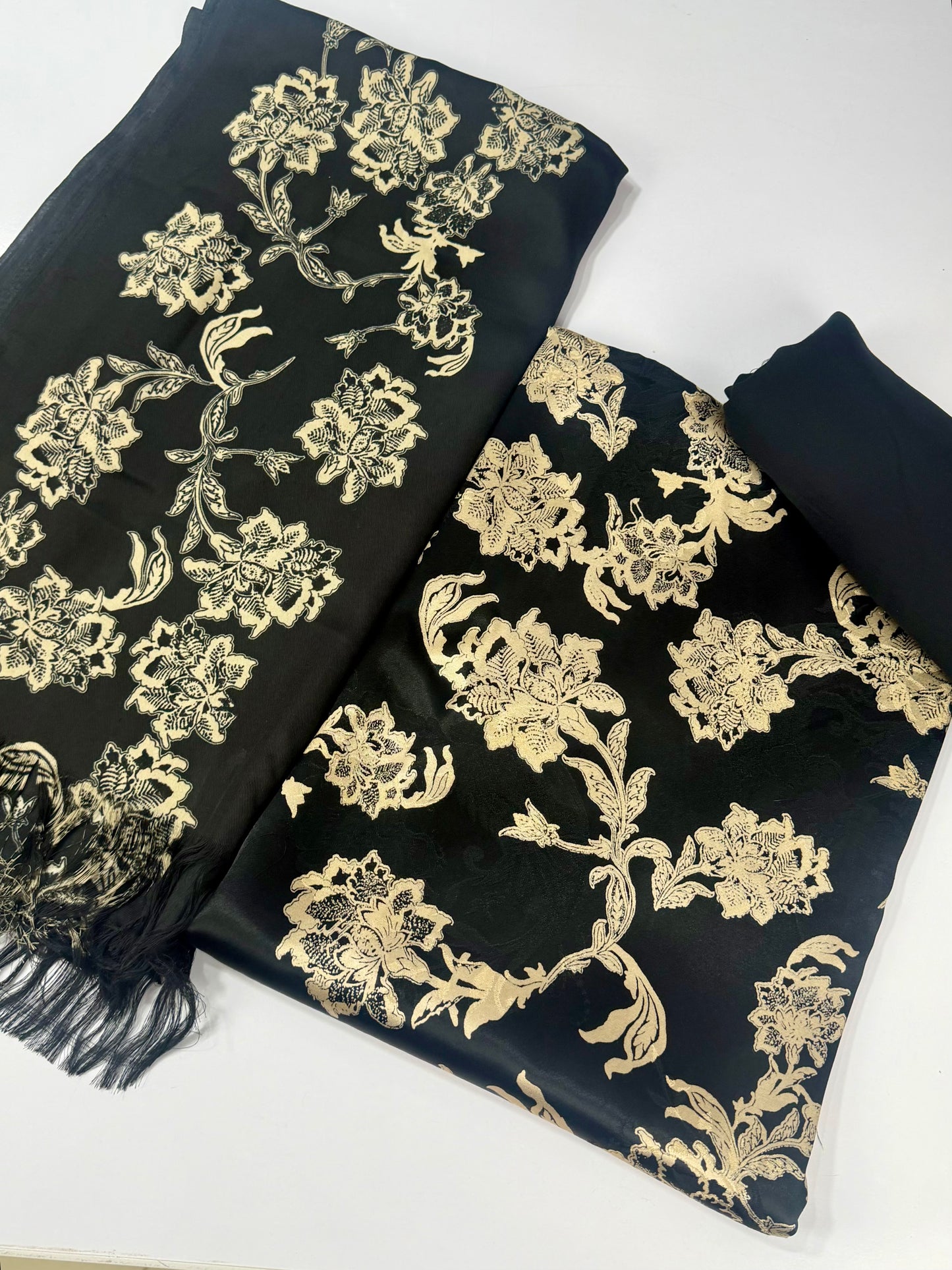 China Pati Suit With Wool Shawl | Pure China Pati Silk | Perfect Material Gift Article