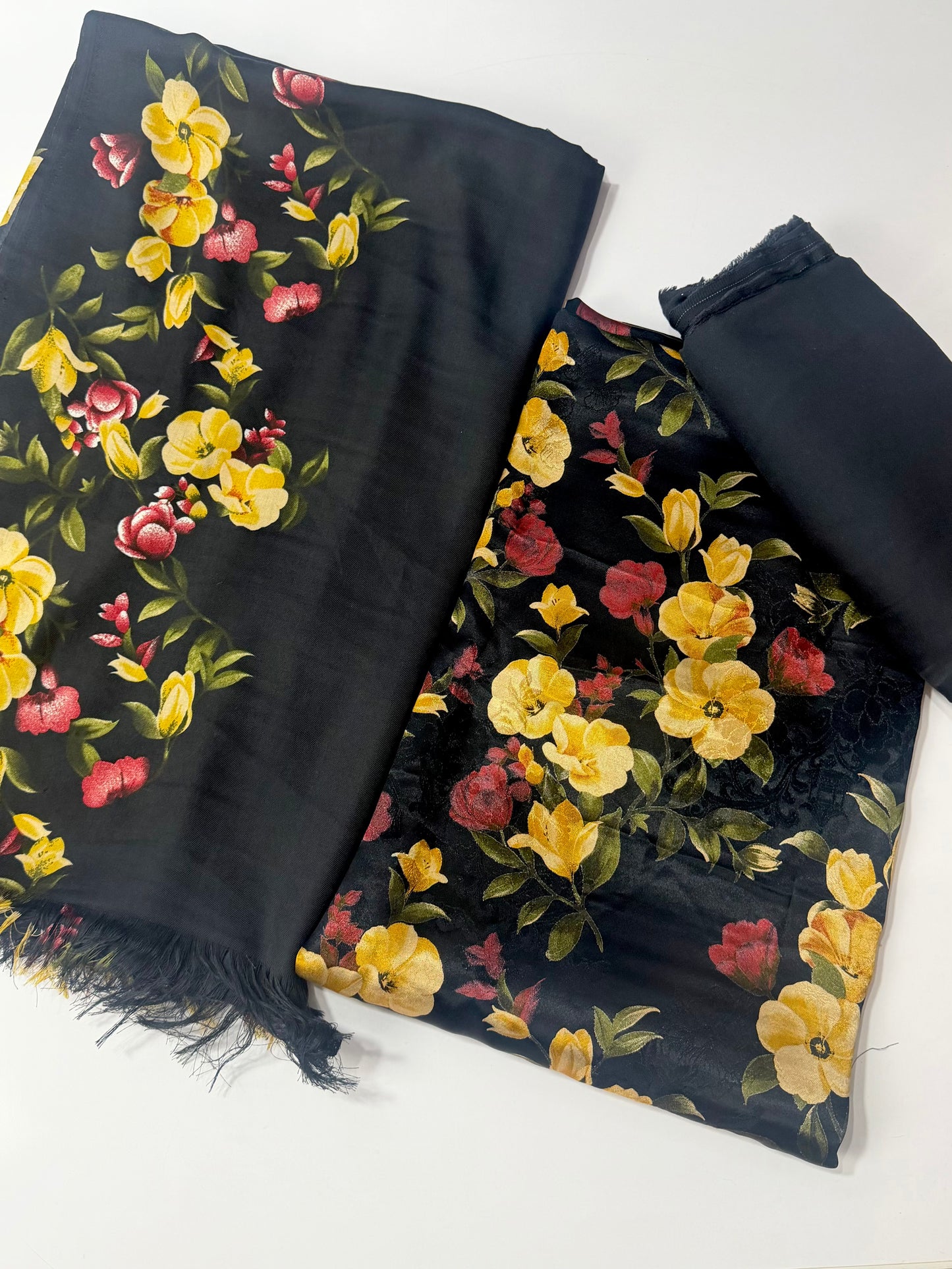 China Pati Suit With Wool Shawl | Pure China Pati Silk | Perfect Material Gift Article