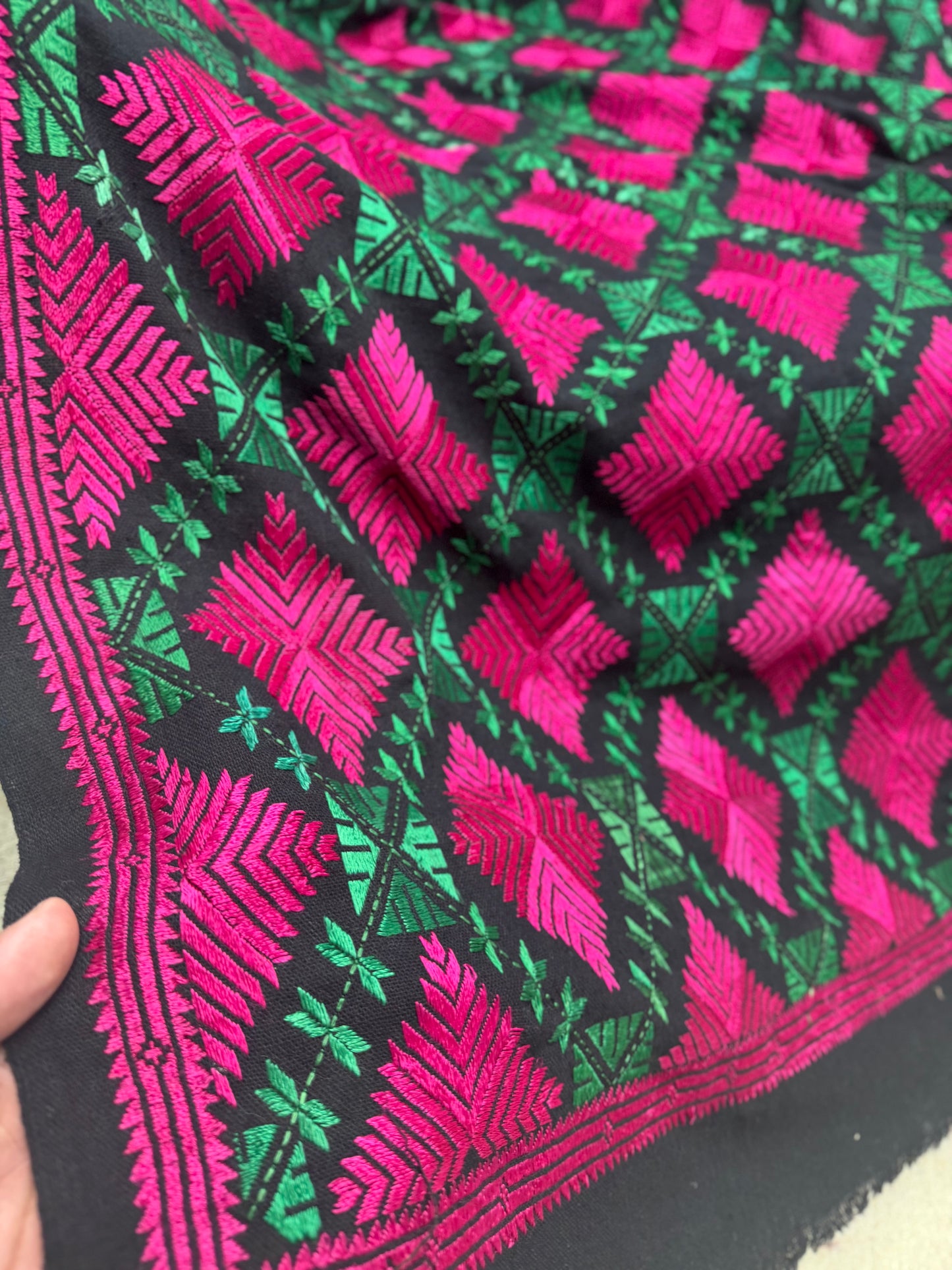 Phulkari Full Size Shawl | Handmade Khaddar Jaal Bagh Winter Shawl Perfect Gift