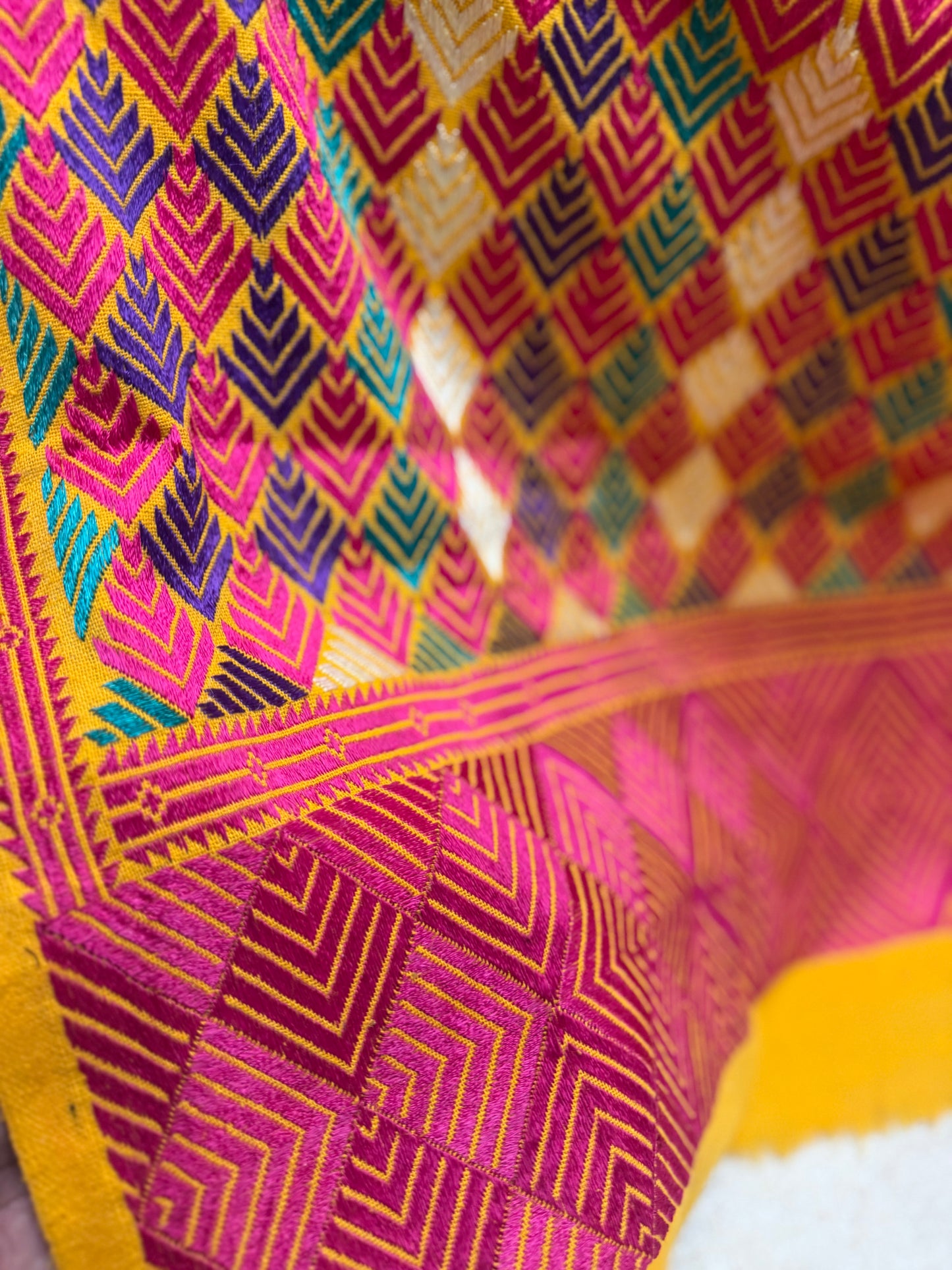 Phulkari Full Size Shawl | Handmade Khaddar Jaal Bagh Winter Shawl Perfect Gift
