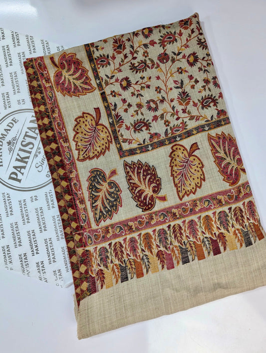 Pashmina Wool Kani Multi Color Shawl in Full Size  | Skin