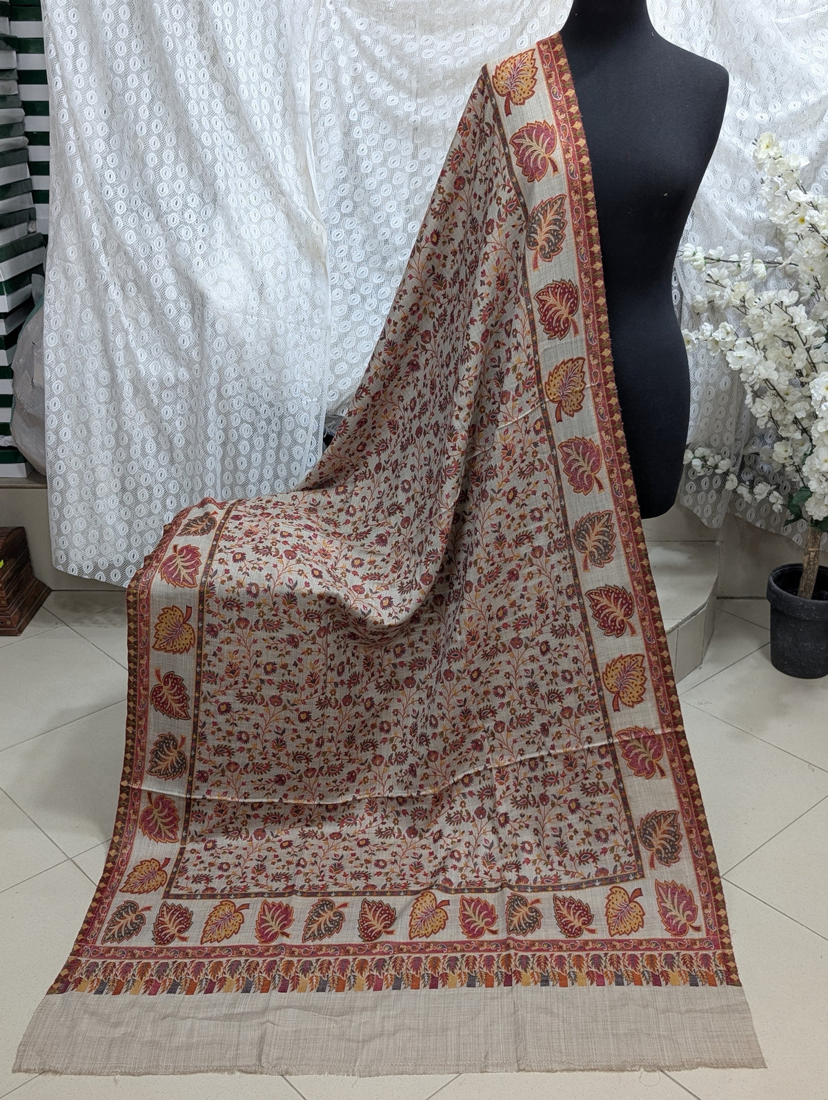 Pashmina Wool Kani Multi Color Shawl in Full Size  | Skin